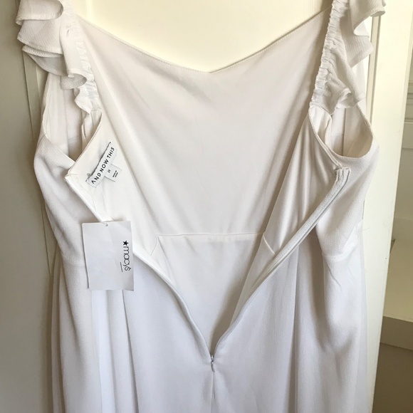 AND NOW THIS Ruffled Midi Dress Fit & Flare White Women’s Plus Size 2X - Picture 11 of 16
